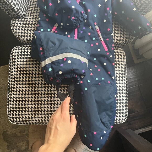 H&M Girls Navy PolkaDot One-Piece Snowsuit - Picture 5 of 7